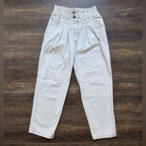 Vintage CHANGES Ivory Denim High Waisted Jeans 90s Y2K size 10